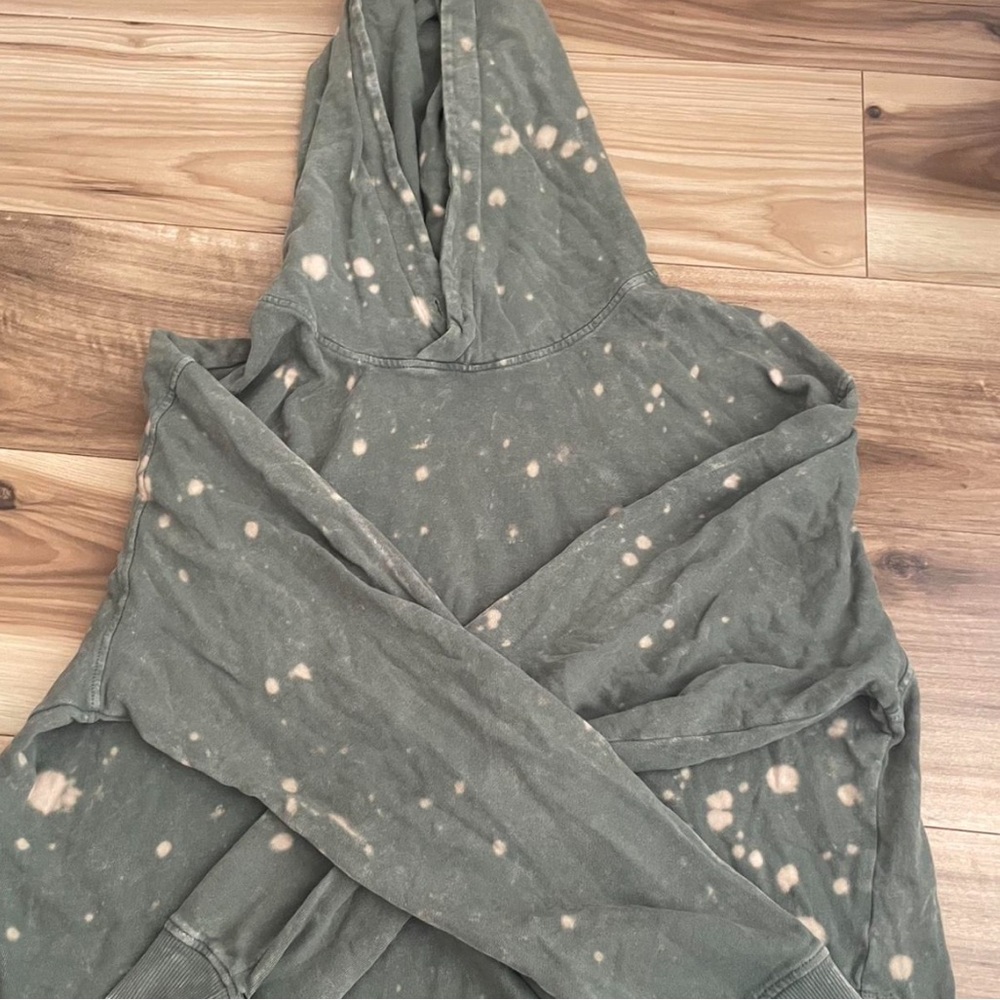 Olive Green Distressed Bleached Women's Hoodie